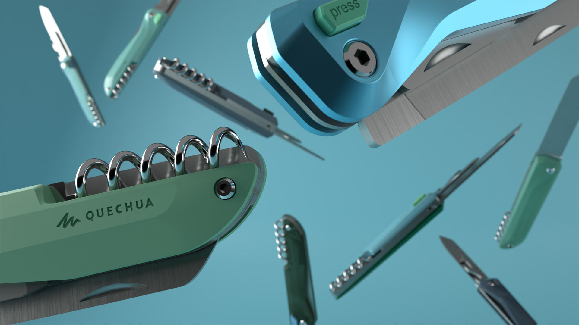 Quechua Multitool bleu